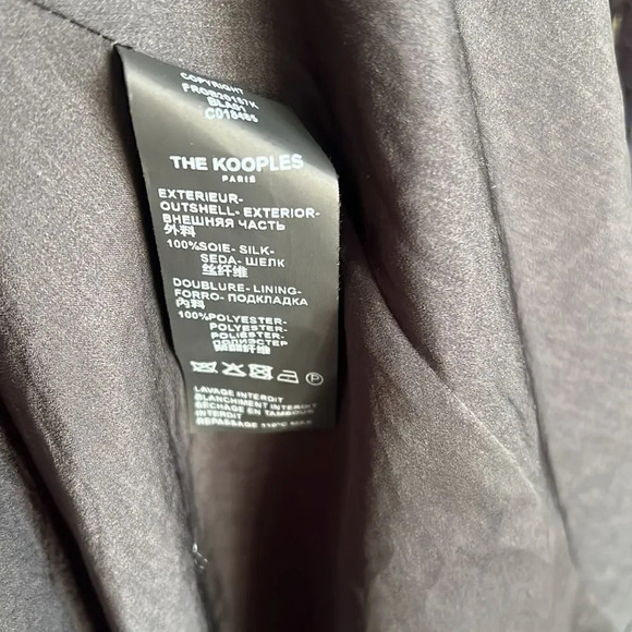 The Kooples Paris Black Daydream Flowers Silk Mini Dress Size 0 - Picture 9 of 13